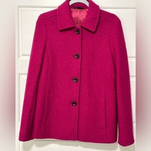 Lands’end Pink Wool Blend, Ladies Pea Coat, Size 10 with two pockets